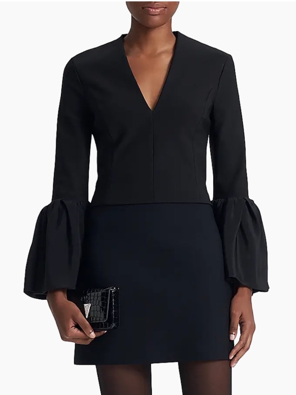 Scanlan Theodore Italian Milano-Knit Bell-Sleeve Top